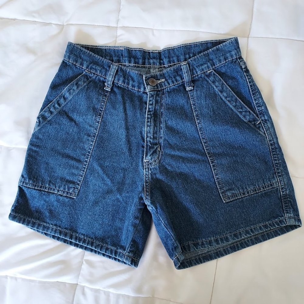 Vintage Northcrest Blue Jean Cargo Shorts size 6 (dark blue wash)